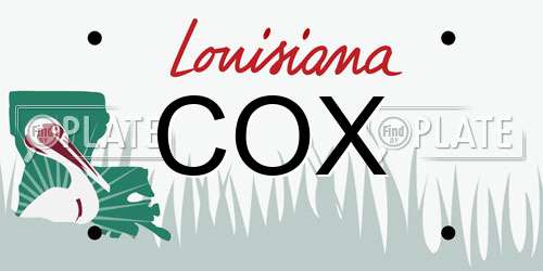 COX Louisiana License Plate