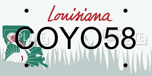 COYO58 Louisiana License Plate