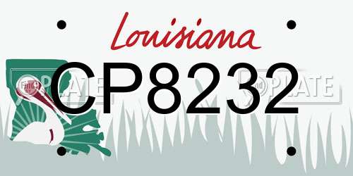 CP8232 Louisiana License Plate
