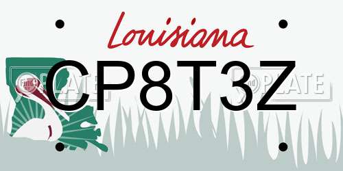 CP8T3Z Louisiana License Plate