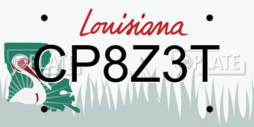 CP8Z3T Louisiana License Plate