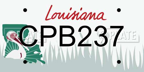 CPB237 Louisiana License Plate