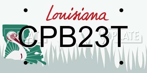 CPB23T Louisiana License Plate