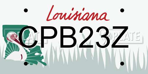 CPB23Z Louisiana License Plate