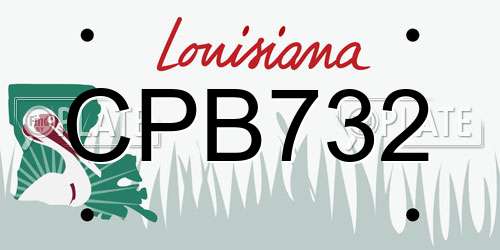 CPB732 Louisiana License Plate