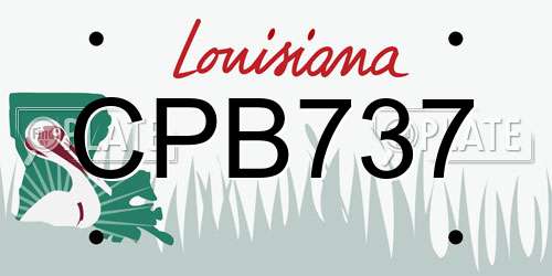 CPB737 Louisiana License Plate