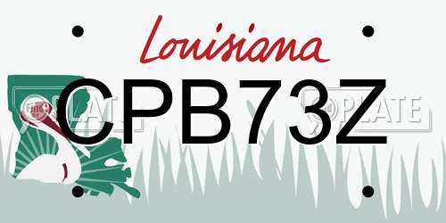 CPB73Z Louisiana License Plate