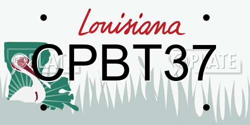 CPBT37 Louisiana License Plate