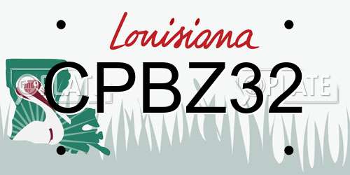 CPBZ32 Louisiana License Plate