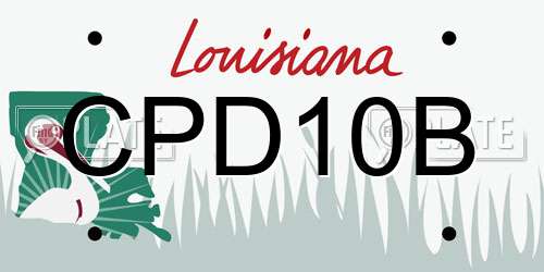 CPD10B Louisiana License Plate