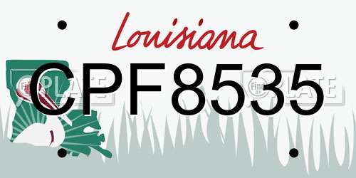 CPF8535 Louisiana License Plate