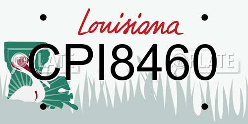 CPI8460 Louisiana License Plate