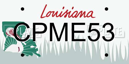 CPME53 Louisiana License Plate