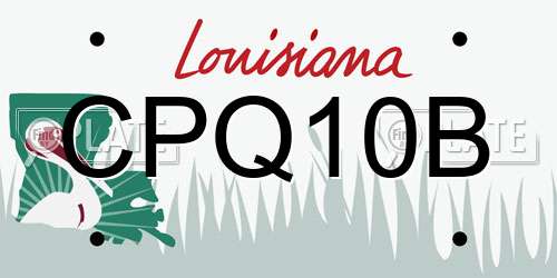 CPQ10B Louisiana License Plate