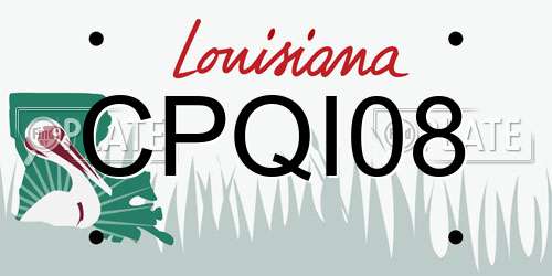 CPQI08 Louisiana License Plate