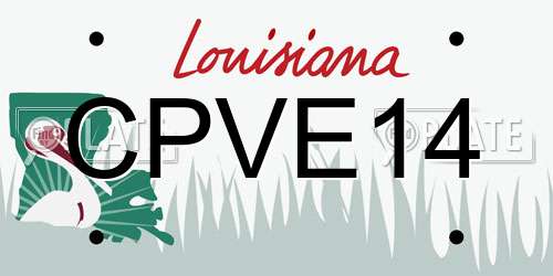 CPVE14 Louisiana License Plate