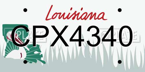 CPX4340 Louisiana License Plate