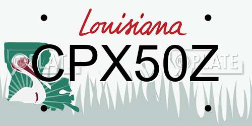 CPX50Z Louisiana License Plate