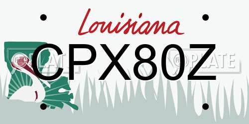 CPX80Z Louisiana License Plate