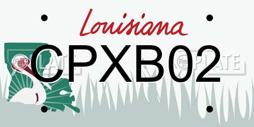 CPXB02 Louisiana License Plate