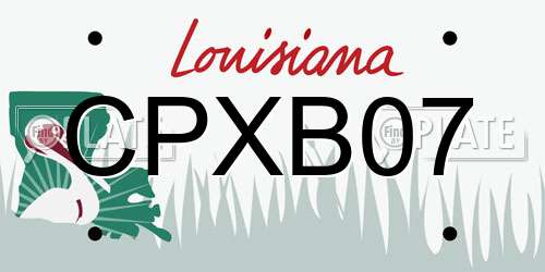 CPXB07 Louisiana License Plate
