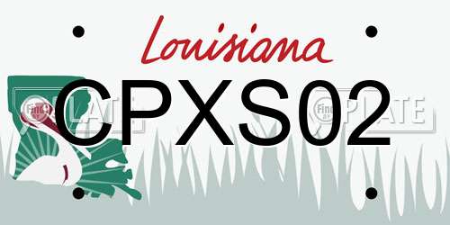 CPXS02 Louisiana License Plate