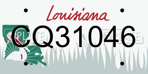 CQ31046 Louisiana License Plate
