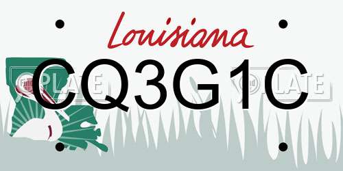 CQ3G1C Louisiana License Plate