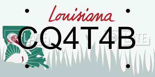 CQ4T4B Louisiana License Plate