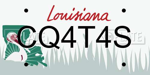 CQ4T4S Louisiana License Plate