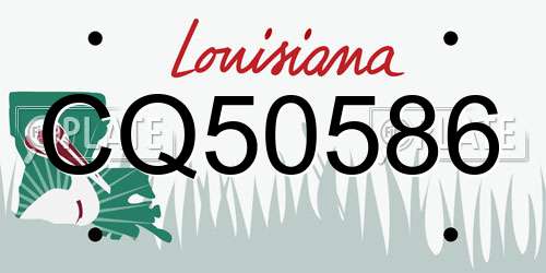CQ50586 Louisiana License Plate