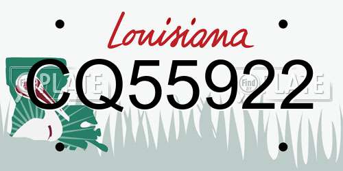 CQ55922 Louisiana License Plate