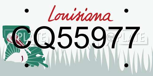 CQ55977 Louisiana License Plate