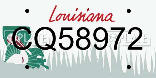 CQ58972 Louisiana License Plate