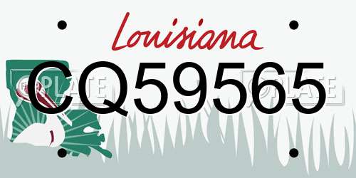CQ59565 Louisiana License Plate