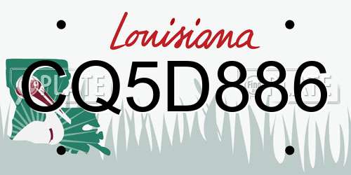 CQ5D886 Louisiana License Plate