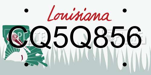 CQ5Q856 Louisiana License Plate