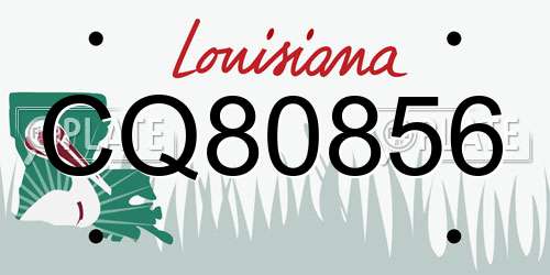 CQ80856 Louisiana License Plate