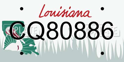 CQ80886 Louisiana License Plate