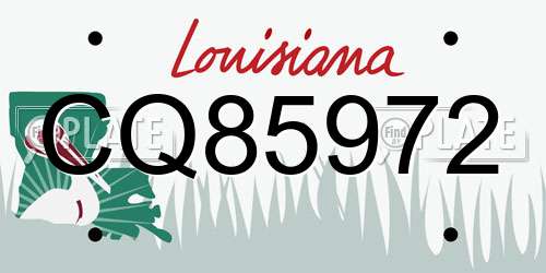 CQ85972 Louisiana License Plate