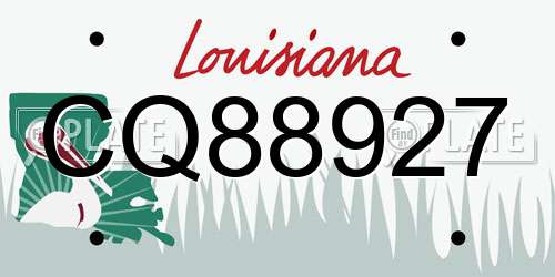 CQ88927 Louisiana License Plate