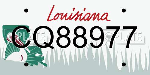 CQ88977 Louisiana License Plate