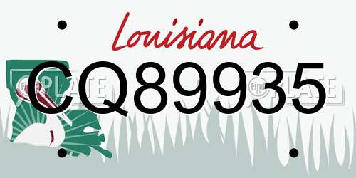 CQ89935 Louisiana License Plate