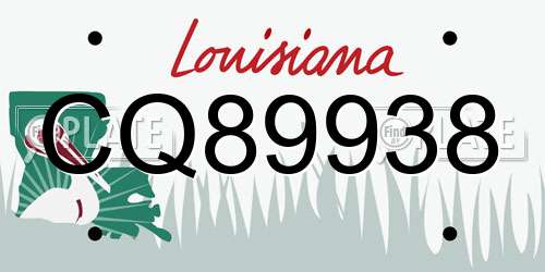 CQ89938 Louisiana License Plate