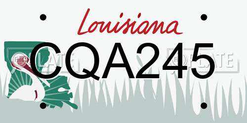CQA245 Louisiana License Plate