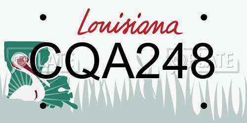 CQA248 Louisiana License Plate