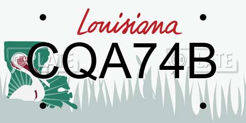 CQA74B Louisiana License Plate