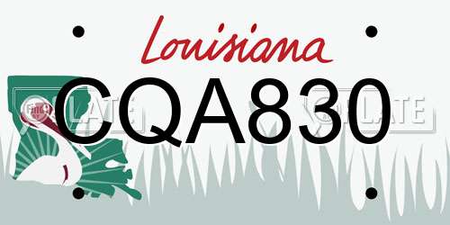 CQA830 Louisiana License Plate