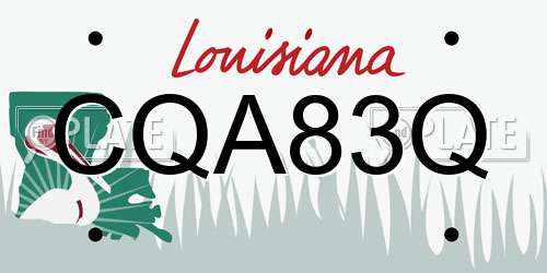 CQA83Q Louisiana License Plate