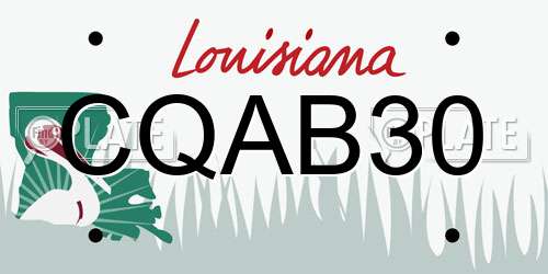 CQAB30 Louisiana License Plate